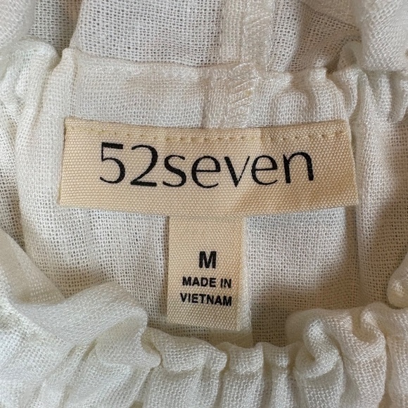 NWT 52seven Ivory Linen Blend Tiered Sleeveless Halter Neckline Midi Dress - Picture 6 of 16